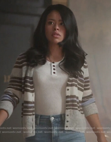 Mariana’s striped cardigan on Good Trouble