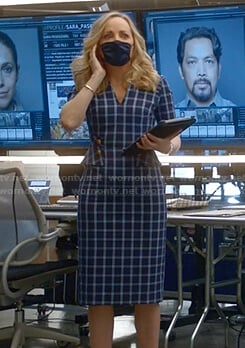 Marissa’s blue checked dress on Bull