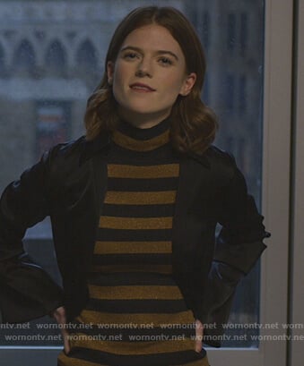 Maia’s metallic striped top on The Good Fight