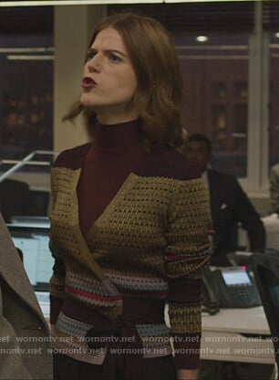 Maia's metallic wrap sweater on The Good Fight