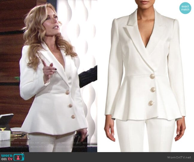 Misha Collection Novalee Peplum Blazer worn by Lauren Fenmore (Tracey Bregman) on The Young and the Restless