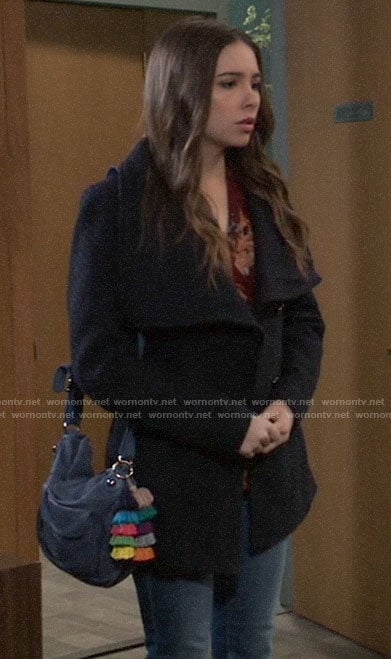 Molly’s black textured coat on General Hospital