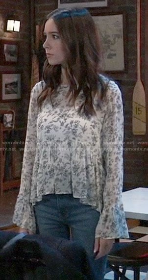 Molly’s white floral top on General Hospital