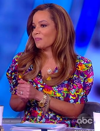 Sunny’s multicolored floral dress on The View