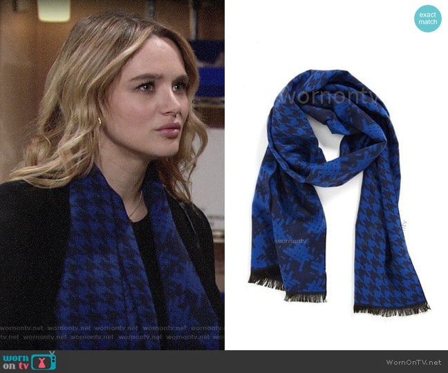 Nordstrom Houndstooth Scarf worn by Summer Newman (Hunter King) on The Young and the Restless