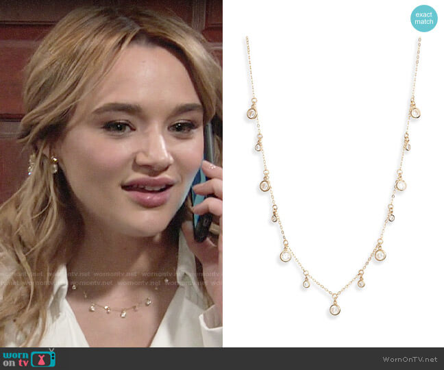 Nordstrom Shaker Crystal Necklace worn by Summer Newman (Hunter King) on The Young and the Restless