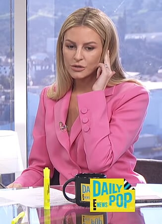 Morgan’s pink two button blazer on E! News Daily Pop