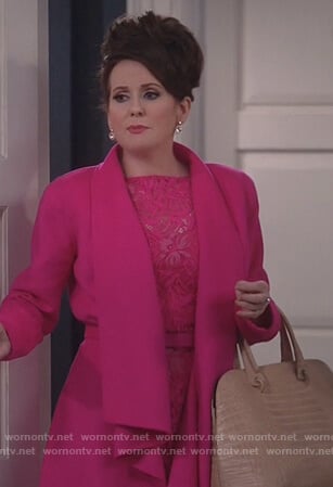 Karen’s pink draped coat on Will and Grace