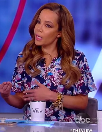Sunny's blue floral print dress on The View