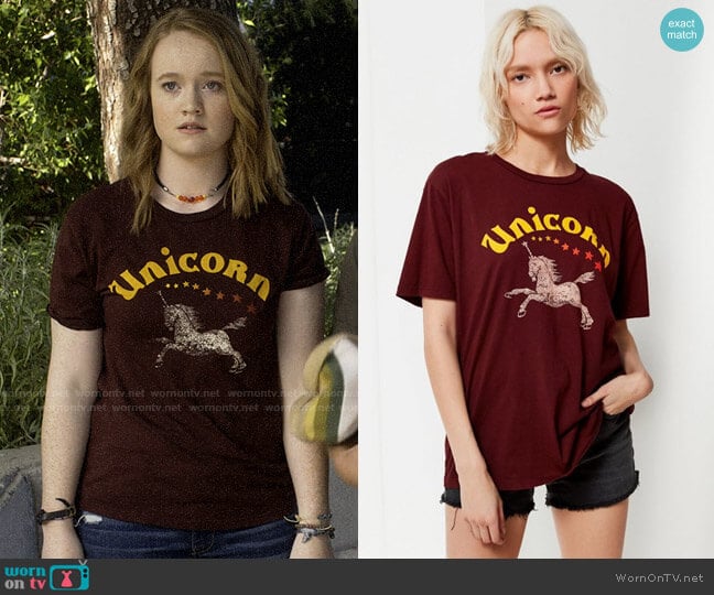 Project Social T Unicorn Tee worn by Abby Hammond (Liv Hewson) on Santa Clarita Diet