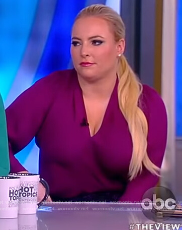 Meghan’s purple wrap top on The View