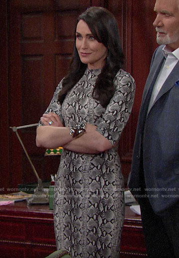 Quinn’s snake print dress on The Bold and the Beautiful