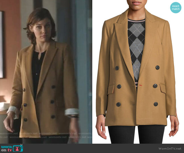 Frankie’s camel blazer on Whiskey Cavalier