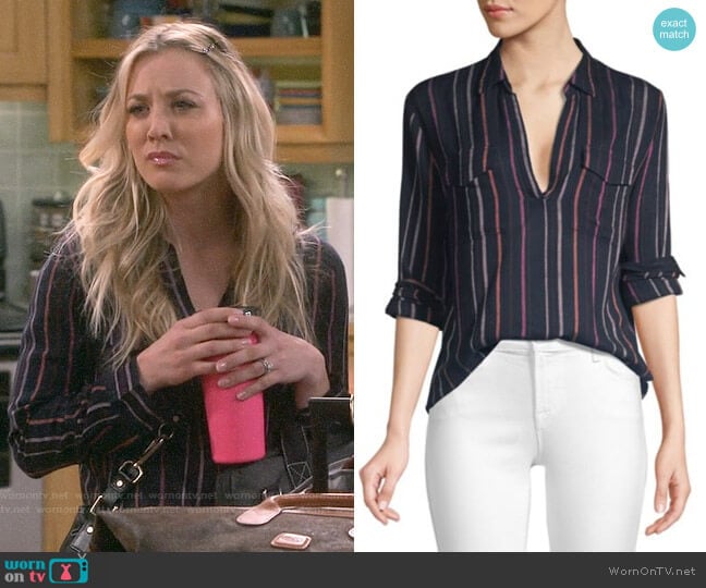 Rails Selena Striped Top worn by Penny Hofstadter (Kaley Cuoco) on The Big Bang Theory