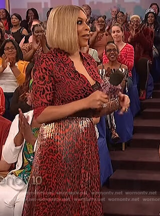 Wendy’s red leopard top and skirt on The Wendy Williams Show