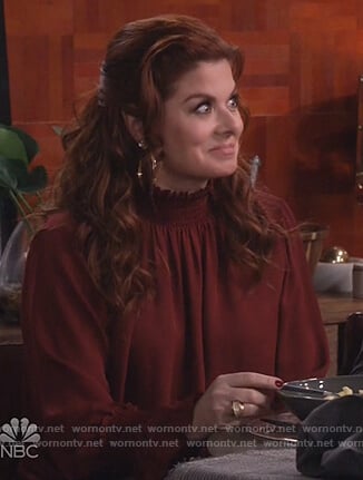 Grace’s red smocked blouse on Will and Grace