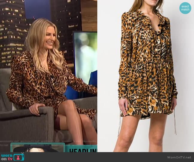 WornOnTV: Morgan’s leopard ruffled mini dress on E! News Nightly Pop ...