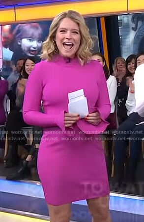 Sara’s pink bell sleeve dress on Good Morning America