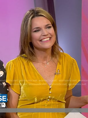 Savannah’s yellow velvet dress on Today