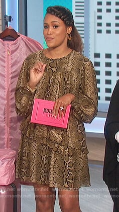 Eve’s snake print mini dress on The Talk