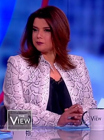 Ana's snake skin print jacket on The View