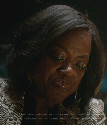 Annalise's snake skin print blazer on How to Get Away with Murder