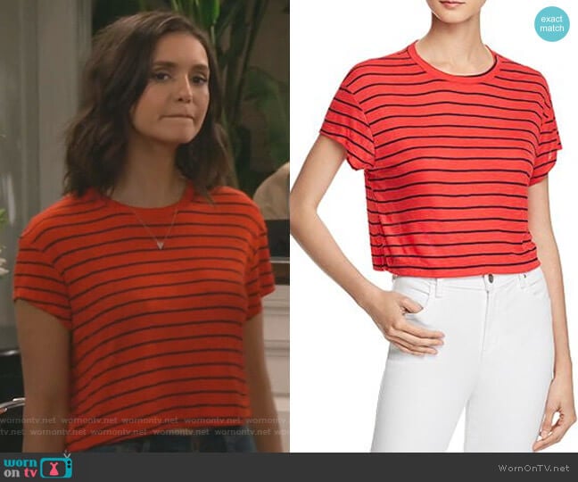 Striped Cropped Tee by Splendid worn by Clem (Nina Dobrev) on Fam