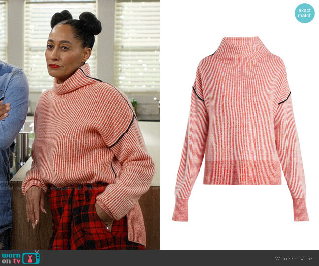 WornOnTV: Bo’s coral ribbed sweater and plaid pants on Black-ish ...