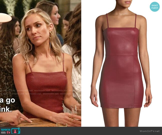 T by Alexander Wang Fitted Leather Cami Mini Dress worn by Kristin Cavallari on Very Cavallari