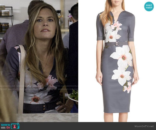 Ted Baker Bisslee Chatsworth Sheath Dress worn by Christa on Santa Clarita Diet