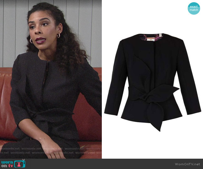 Ted Baker Ppolly Jacket worn by Kerry Johnson (Alice Hunter) on The Young and the Restless