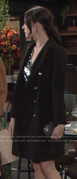 Tessa’s black coat on The Young and the Restless