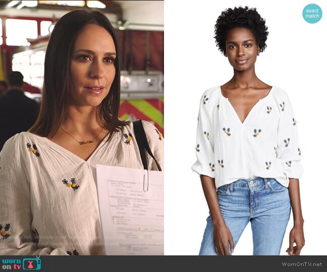 Selma Blouse by Velvet worn by Maddie Kendall (Jennifer Love Hewitt) on 9-1-1