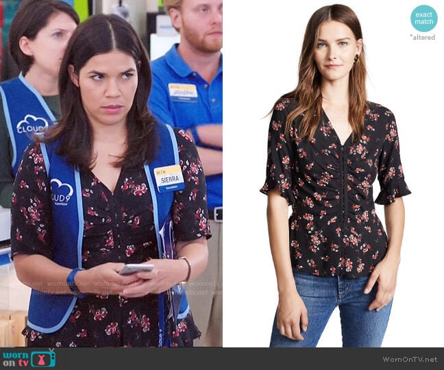 Velvet Micco Blouse worn by Amy (America Ferrera) on Superstore