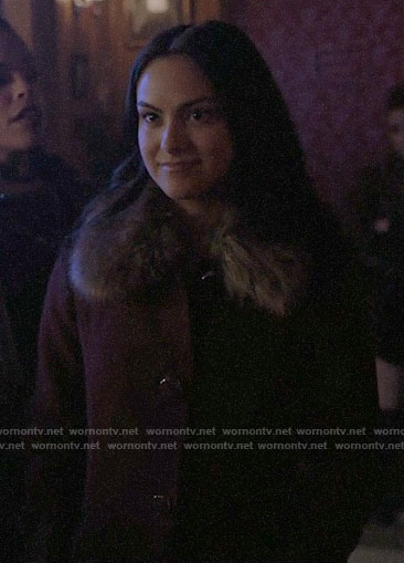 Veronica’s purple fur-collar coat on Riverdale