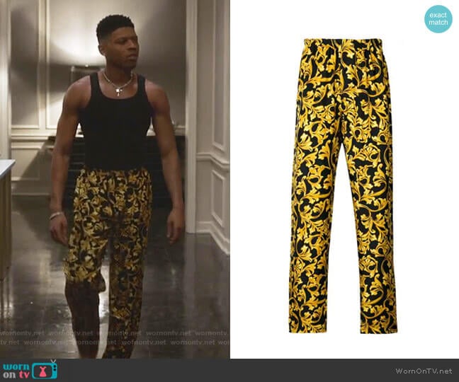 Baroque Print Pajama Bottoms by Versace worn by Hakeem Lyon (Bryshere Y. Gray) on Empire