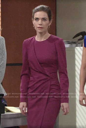 Victoria's purple courtroom dress on The Young and the Restless