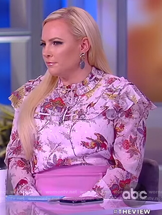 Meghan’s floral ruffle blouse on The View