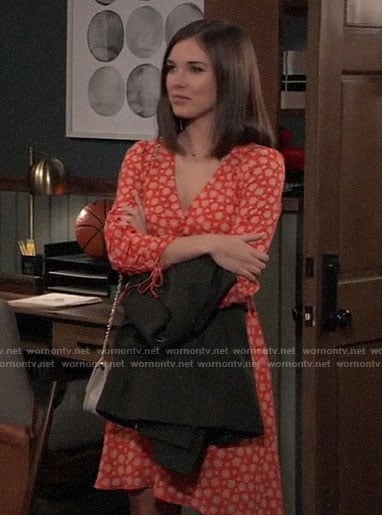 Willow’s orange floral dress on General Hospital