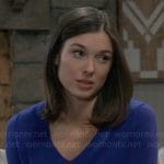 Willow’s purple v-neck sweater on General Hospital