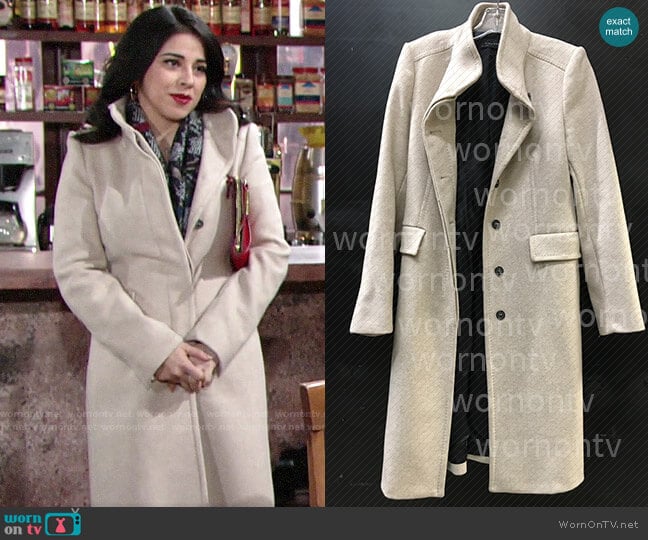 Zara Coat worn by Mia Rosales (Noemi Gonzalez) on The Young and the Restless