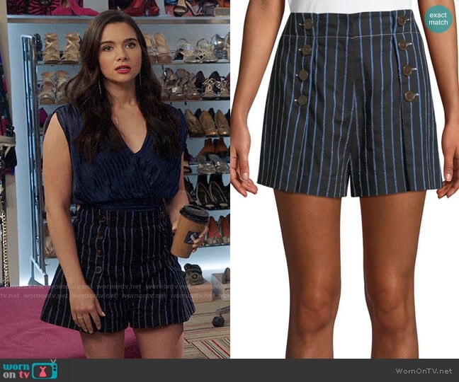 10 Crosby Derek Lam Striped Short with Button Detail worn by Jane Sloan (Katie Stevens) on The Bold Type