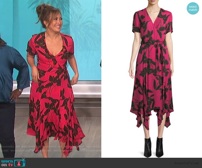 Cora V-Neck Wrap Dress by A.L.C. worn by Carrie Inaba on The Talk