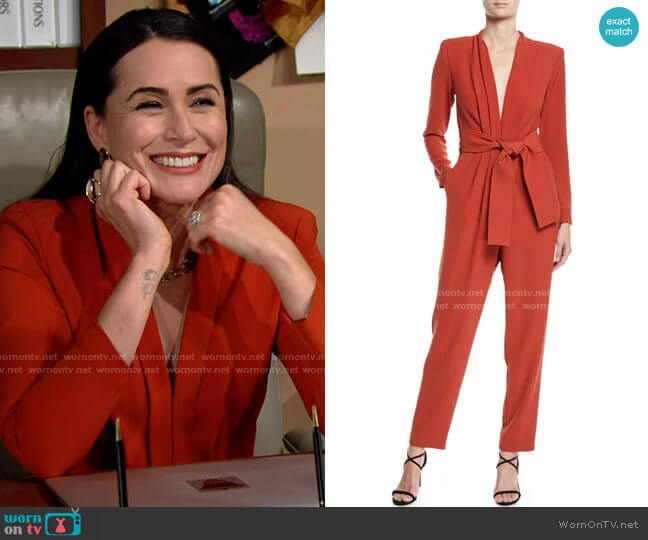 ALC Kieran Jumpsuit worn by Quinn Fuller (Rena Sofer) on The Bold & the Beautiful