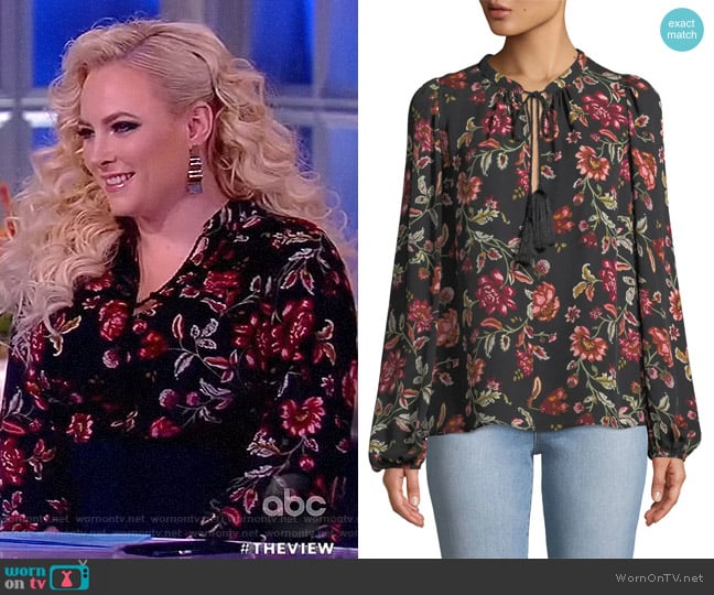 WornOnTV: Meghan’s black floral blouse on The View | Meghan McCain ...