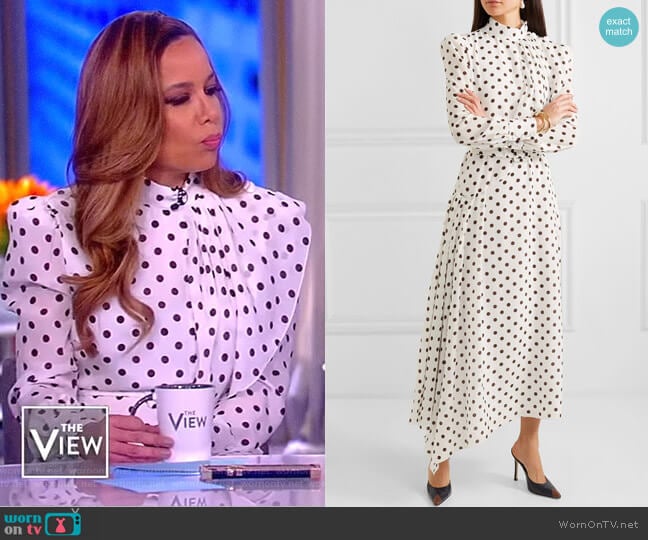 Asymmetric polka-dot silk Dress by Alessandra Rich worn by Sunny Hostin on The View