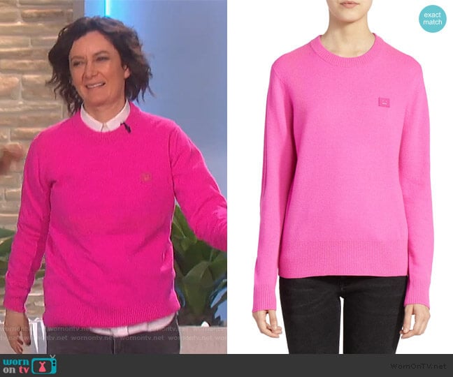 Nalon Wool Crewneck Sweater by Acne Studios worn by Sara Gilbert on The Talk