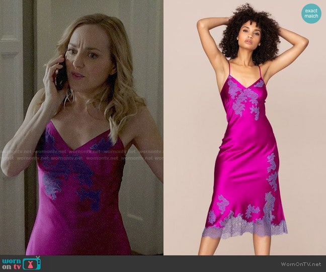 Agent Provocateur Elizabelle Long Slip Pink worn by Marissa Morgan (Geneva Carr) on Bull