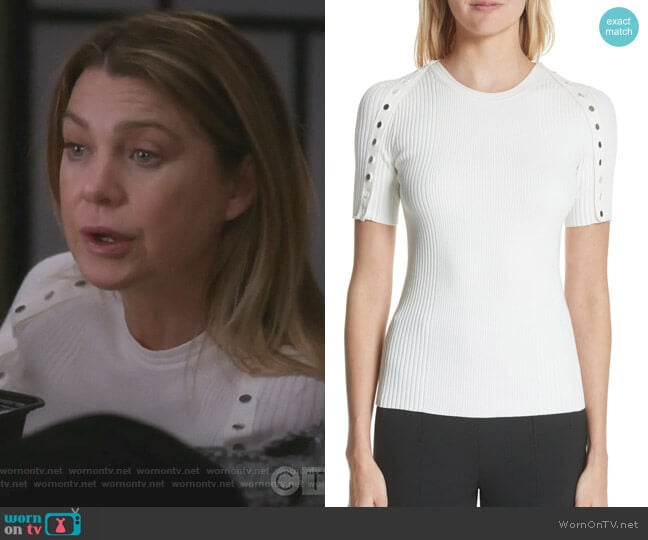 Snap Sleeve Top by Alexander Wang worn by Meredith Grey (Ellen Pompeo) on Greys Anatomy