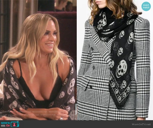 Skull-Pattern Scarf by Alexander McQueen  worn by Teddi Mellencamp Arroyave on The Real Housewives of Beverly Hills